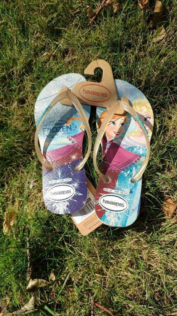 Slippers sletsen nieuw frozen Havaianas flip flops elsa anna, Neuf, Enlèvement ou Envoi, Autres types, Fille