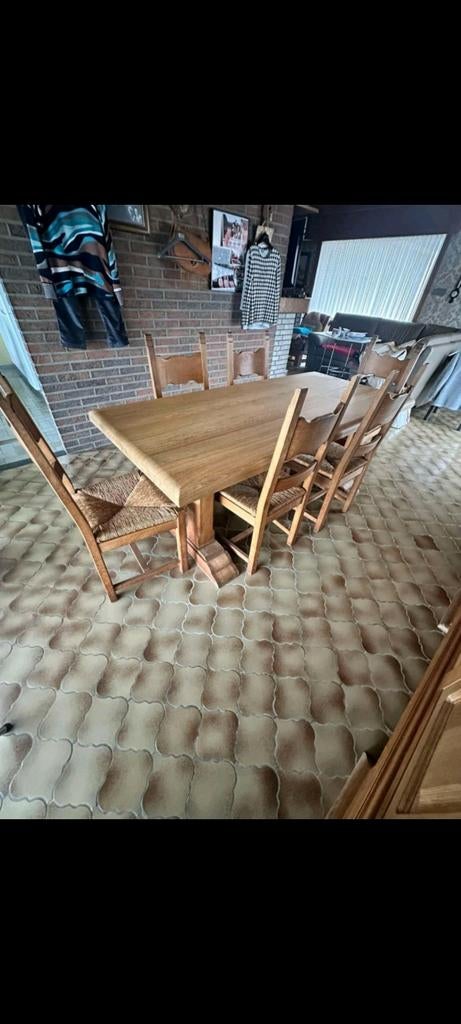 rustiek, Huis en Inrichting, Tafels | Eettafels, Ophalen, Gebruikt, Vijf personen of meer, Eikenhout