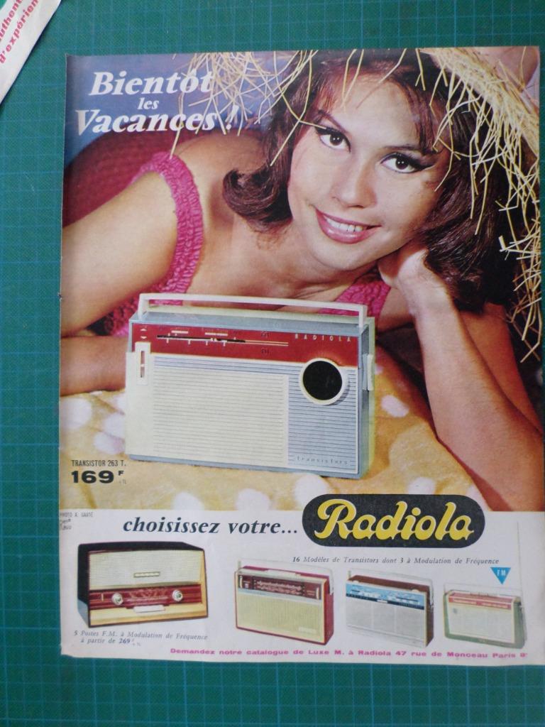 Radiola transistors - publicité papier - 1963, Enlèvement ou Envoi, Utilisé, Autres types