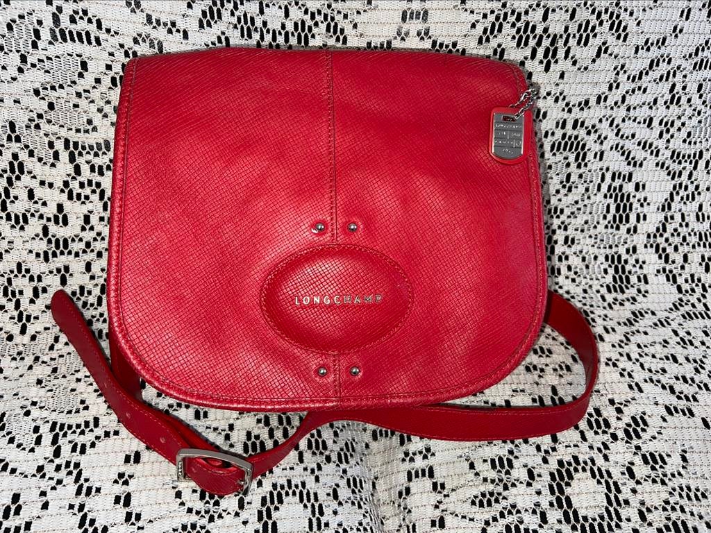 LONGCHAMP Quadri rode schoudertas, Ophalen of Verzenden, Rood, Leer