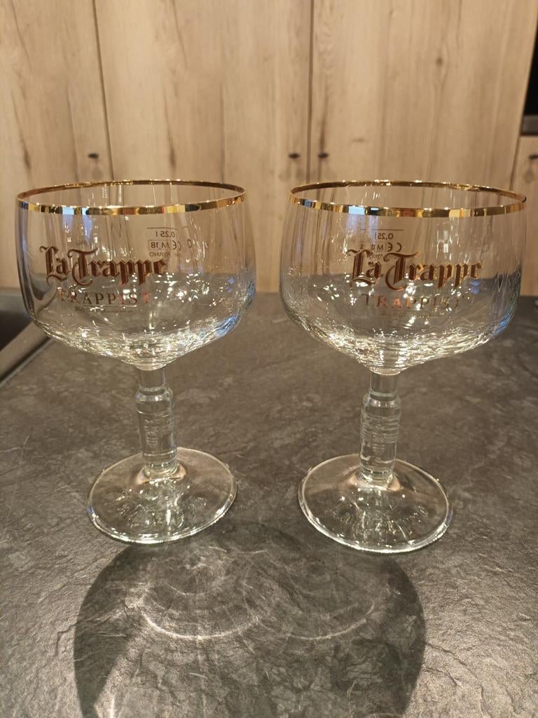 2 verres trappistes La Trappe 25 cl, Enlèvement, Comme neuf, La Trappe