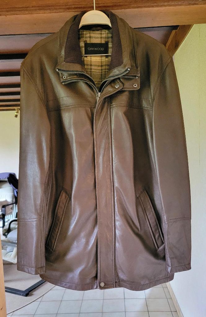 BRUINE LEREN JAS - XL - Oakwood Classic Distressed, Oakland, Bruin, Ophalen of Verzenden, Maat 56/58 (XL)
