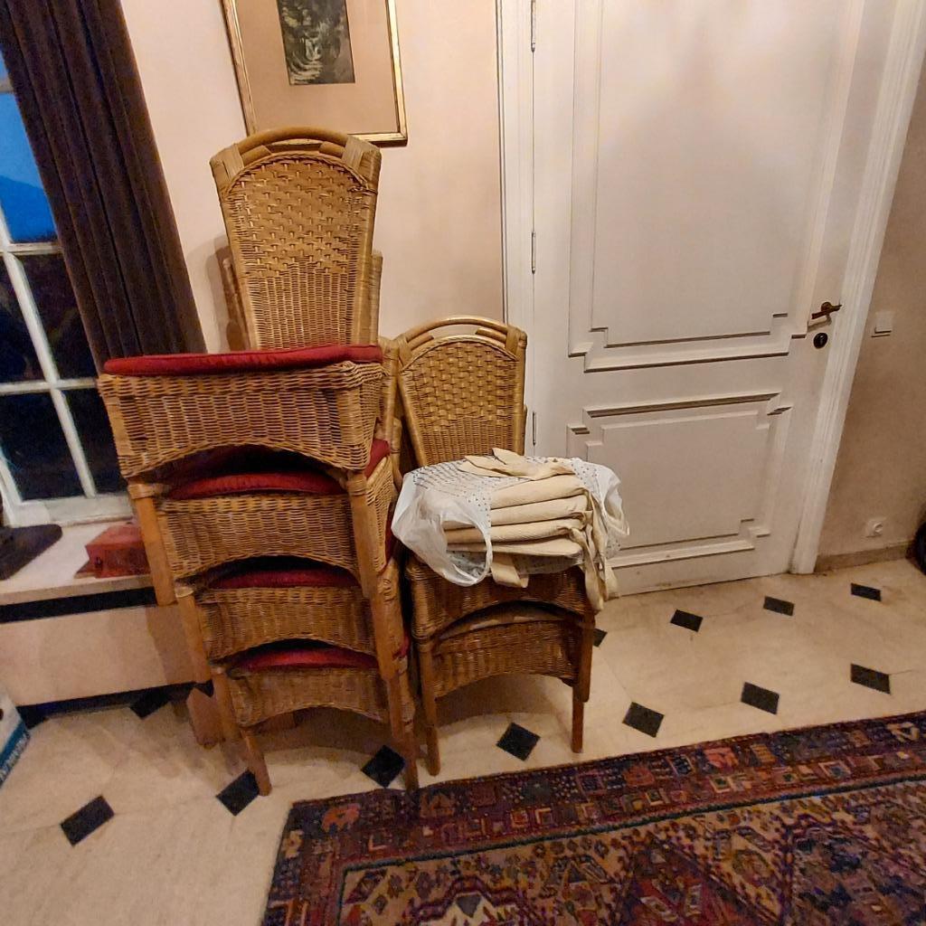 6 chaises en osier, Osier ou Rotin, Brun, Enlèvement, Cinq, Six Chaises ou plus