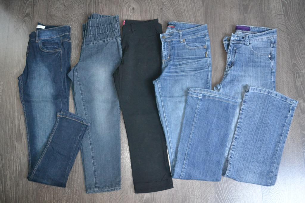 5 pantacourts/pantalons/ jeans + noir - 36/38 (La City, ...), Vêtements | Femmes, Enlèvement ou Envoi, Porté, Bleu, La City