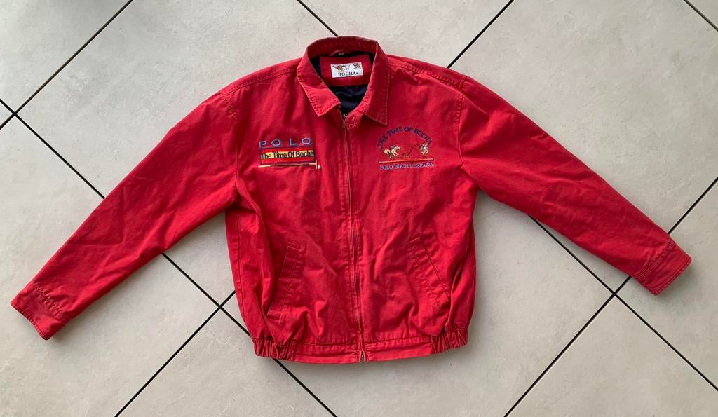 Vintage Bocha jas - Olympische Spelen 1920, Kleding | Dames, Jassen | Zomer, Gedragen, Maat 38/40 (M), Rood, Ophalen of Verzenden