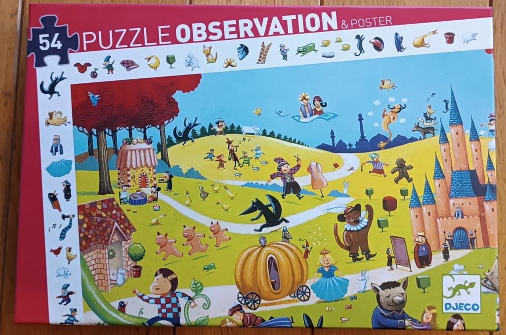 Djeco Observation & posterpuzzel (54 stukjes), Ophalen of Verzenden, Meer dan 50 stukjes, Zo goed als nieuw, 4 tot 6 jaar