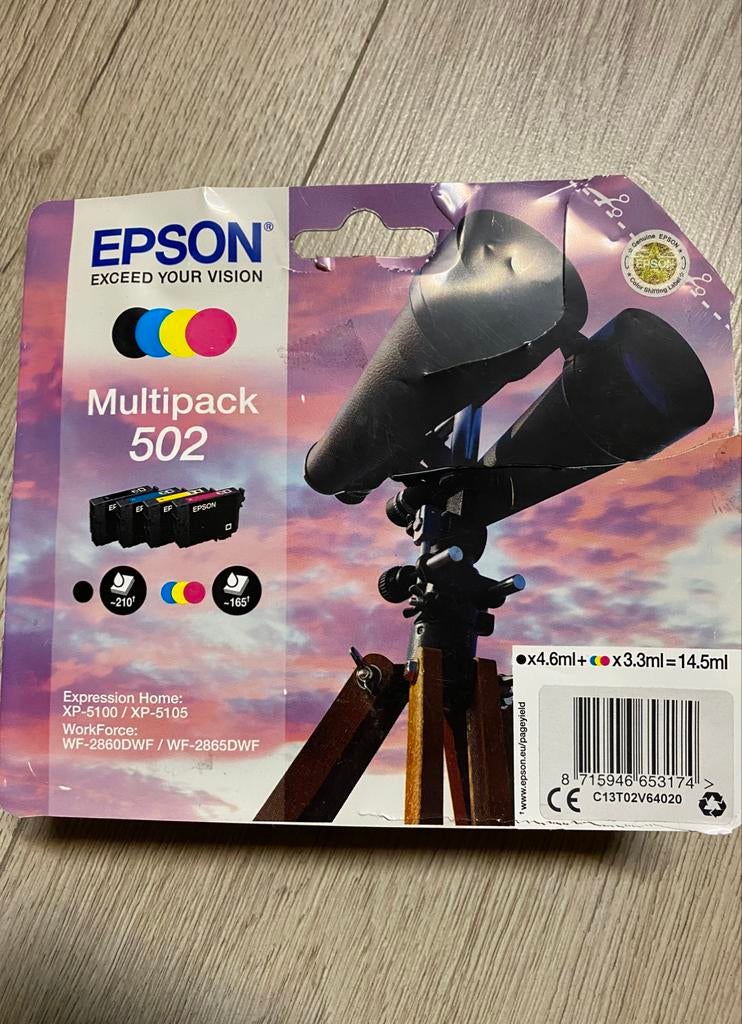 Cartouche d’encre Epson 502 (black et color), 9x, VIDE VIDE, Enlèvement ou Envoi, Utilisé