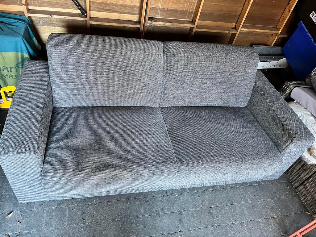 Canapé 2 places et 1 place en tissu gris, Enlèvement, Comme neuf, Tissus