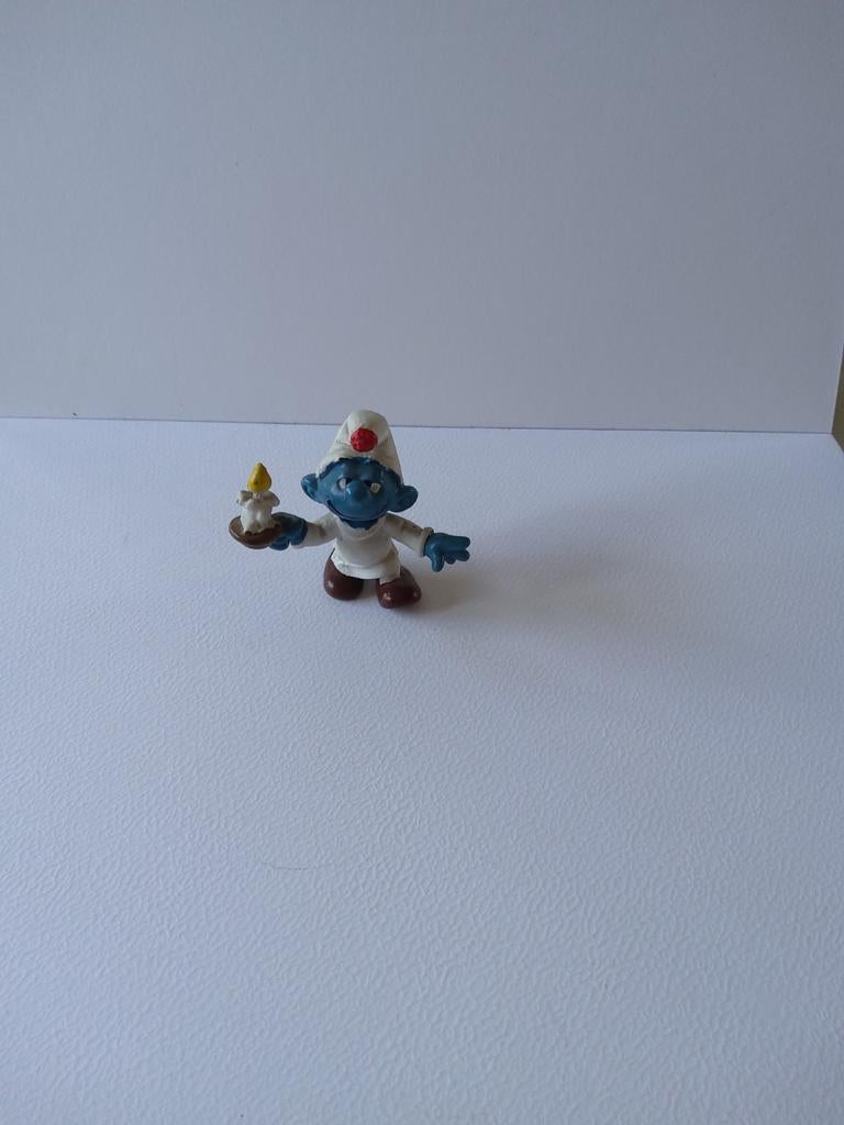 Smurf met kaars, Verzamelen, Ophalen of Verzenden, Gebruikt, Poppetje, Figuurtje of Knuffel