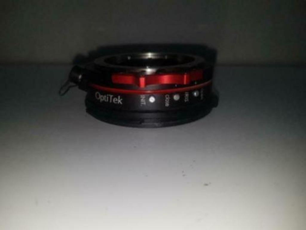 OptiTek ProLock-i Mark II C-EF lens adapter for Canon, Audio, Tv en Foto, Ophalen of Verzenden, Gebruikt, Canon