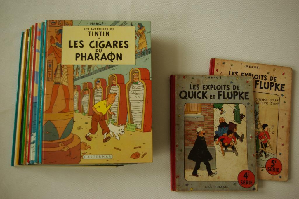 Tintin Petit lot de BD récents-anciens sans les Quick & Flup, Plusieurs BD, Enlèvement ou Envoi, Utilisé, Hergé