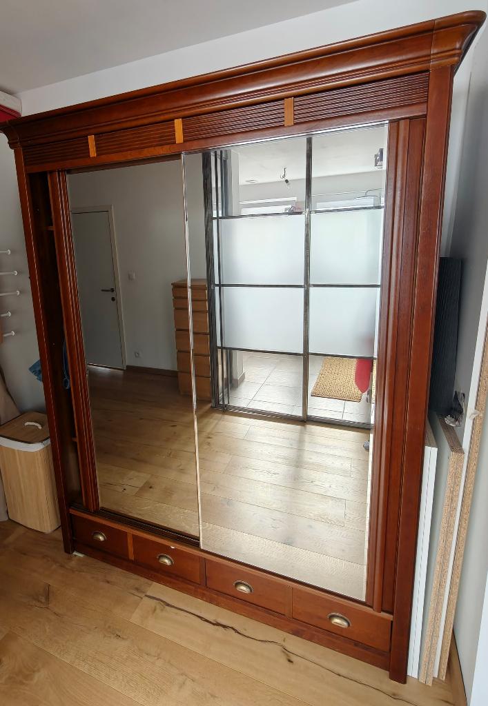 Garde robe Porte coulissante miroir 170L*210H à donner, 150 à 200 cm, Enlèvement, Utilisé, 200 cm ou plus