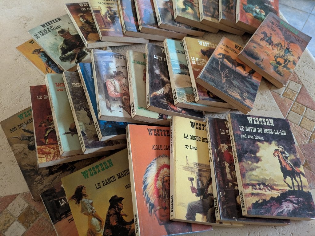 29 "western" Collection éditée Librairie des Champs Élysées., Boeken, Avontuur en Actie, Verzenden, Gelezen, Divers auteurs