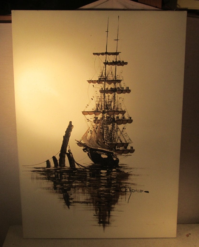 Œuvre magnifiquement peinte « Voilier à 2 mâts » - signée, Antiquités & Art, Enlèvement ou Envoi, Peinture à l'huile, Peint à la main
