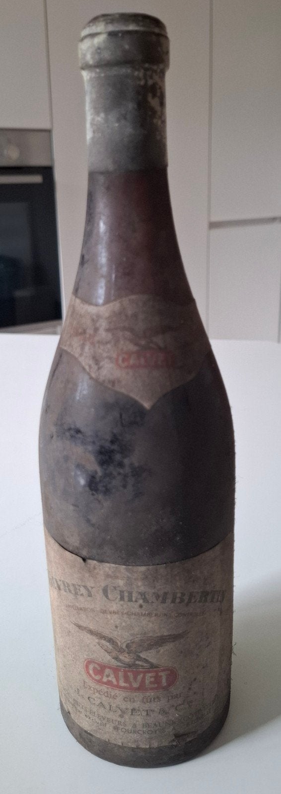 Calvet Gevrey Chambertin wijnfles 1966 ongeopend, Verzamelen, Wijnen, Frankrijk, Nieuw, Ophalen of Verzenden, Rode wijn