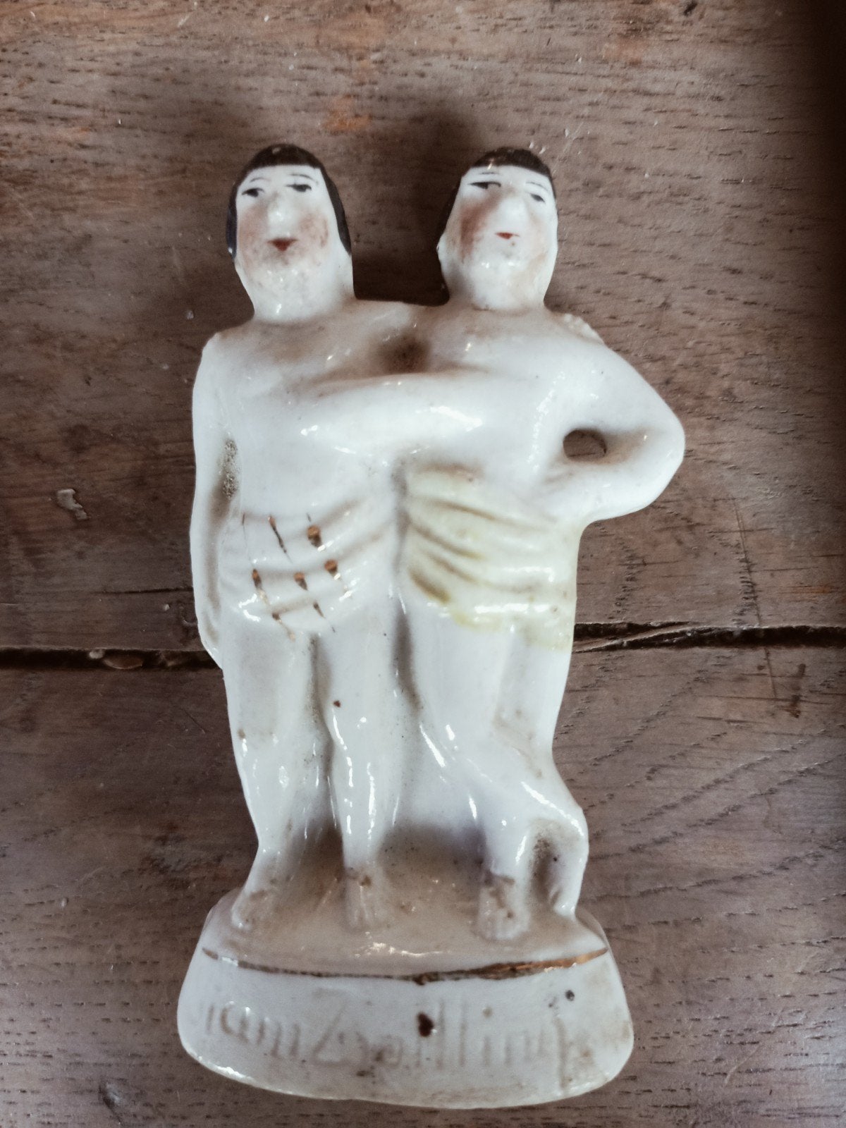 Figurine en porcelaine + 1860 chang & eng en bon état chinoi, Antiquités & Art, Enlèvement