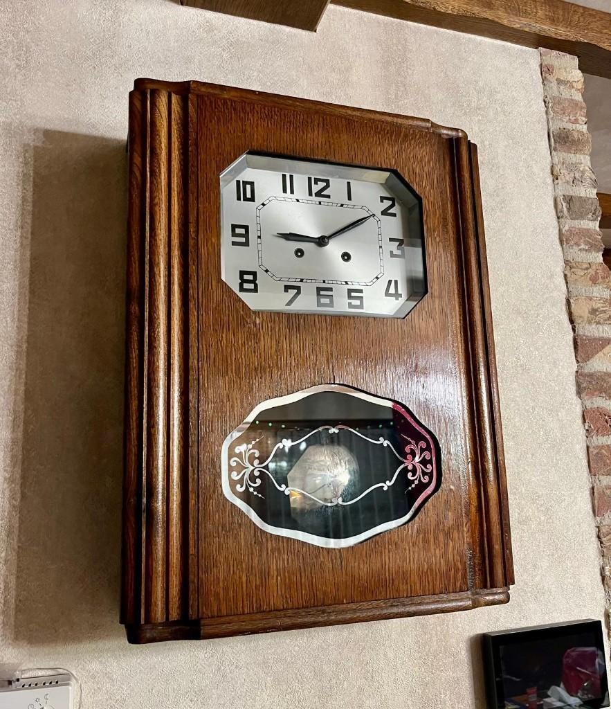 Vintage wandklok – werkend – snel ophalen, Enlèvement, Comme neuf, Analogique, Horloge murale