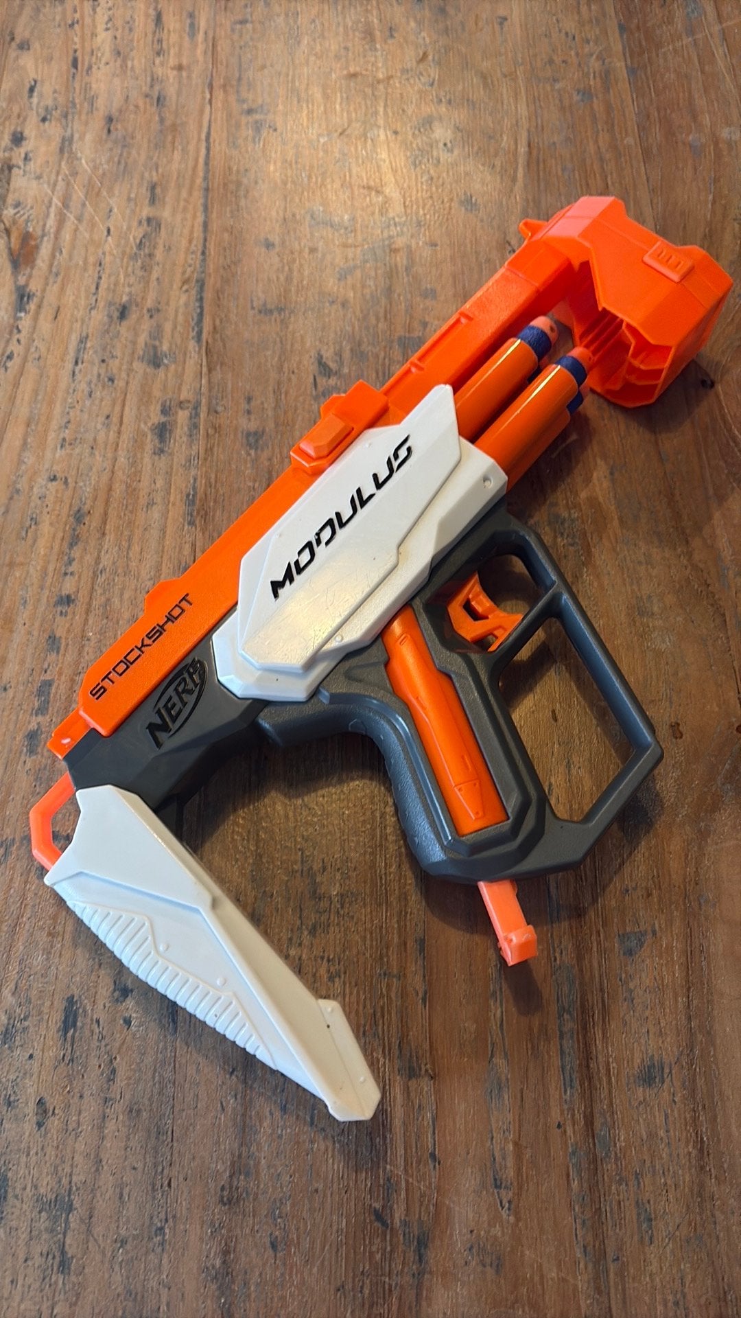 Nerf geweer stockshot, Ophalen of Verzenden, Gebruikt