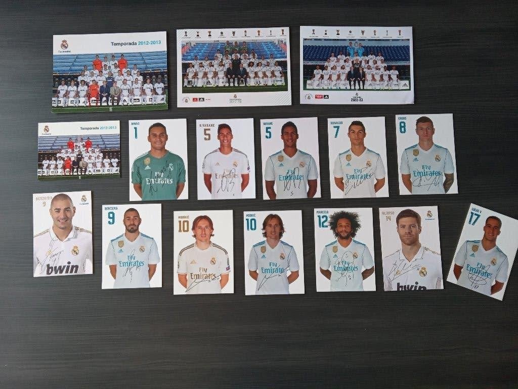Set gesigneerde spelerskaarten van Real Madrid, Sport en Fitness, Ophalen of Verzenden, Nieuw, Clubaccessoires