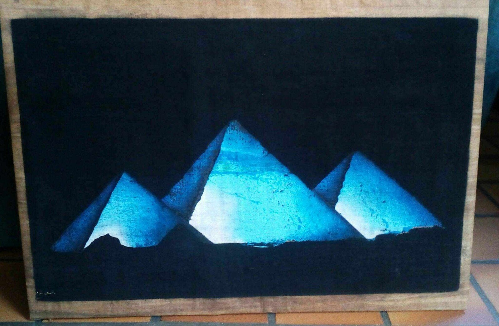 Schilderij op houtpapier Piramides, Enlèvement, Paysage