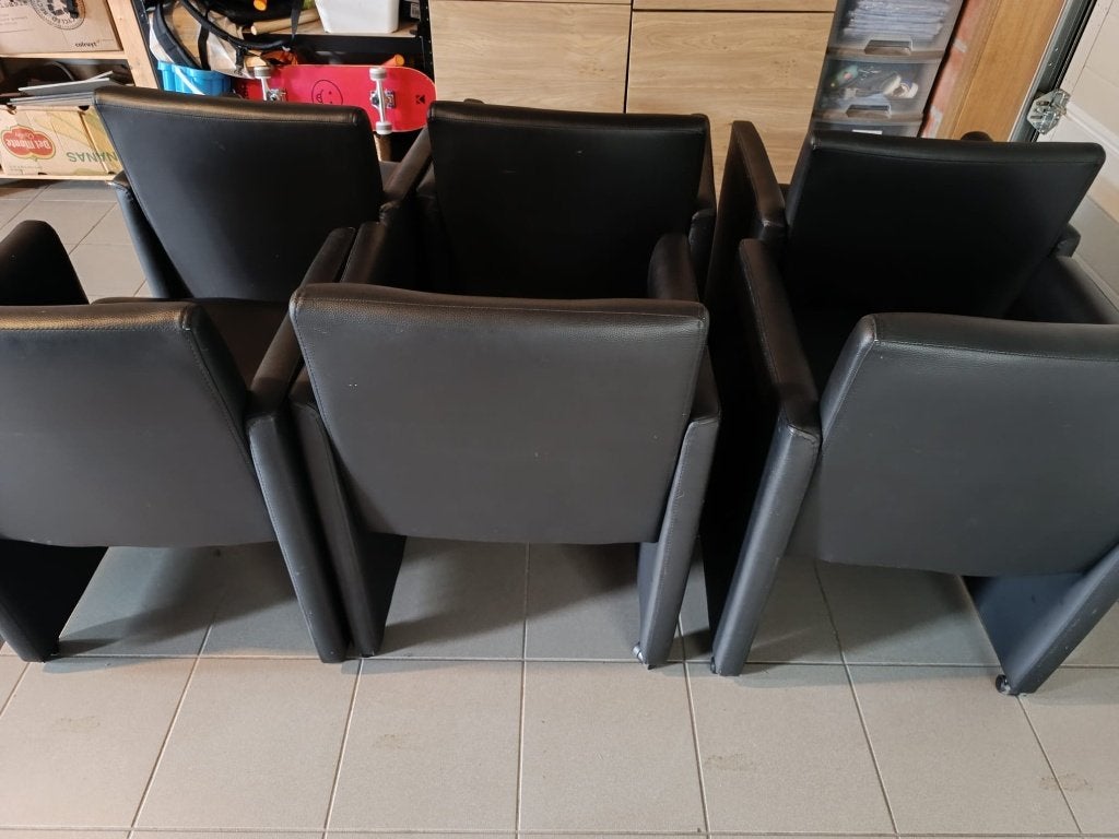Stoelen te koop, Huis en Inrichting, Stoelen, Ophalen, Gebruikt, Zwart, Leer