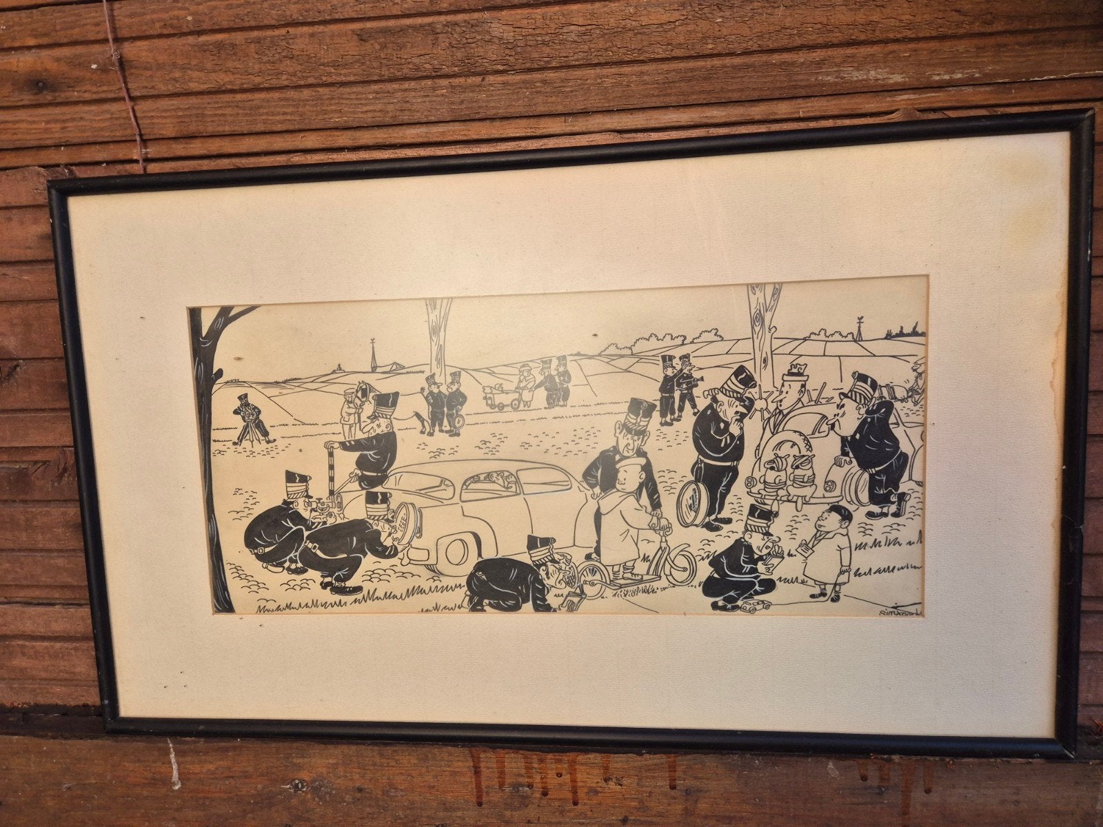 sinjoorke gendarmes Willy Mertens tekening, Ophalen of Verzenden