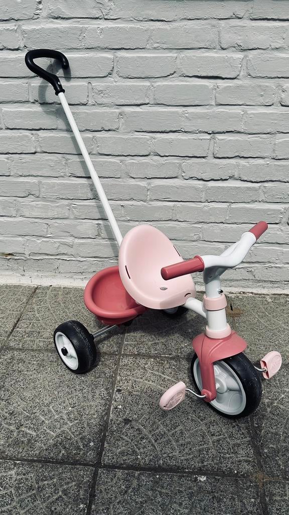 Smoby kinderdriewieler / loopfiets – roze – met duwstang, Vélos & Vélomoteurs, Vélos | Tricycles pour enfants, Comme neuf, Tige de poussée