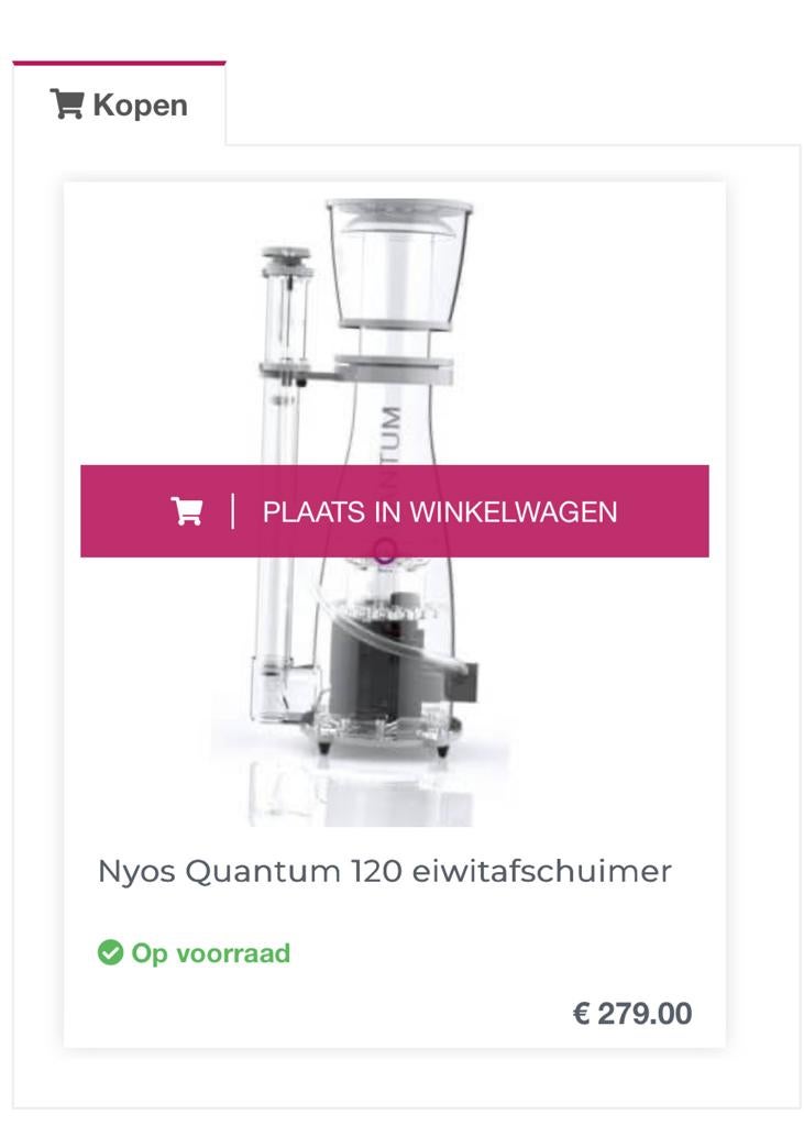 Nyos Quantum 120 Skimmer Eiwitafschuimer, Enlèvement ou Envoi, Comme neuf