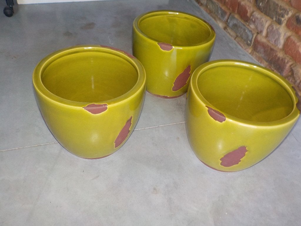 Lot van 3 nieuwe stenen bloempotten, Ophalen, Binnen