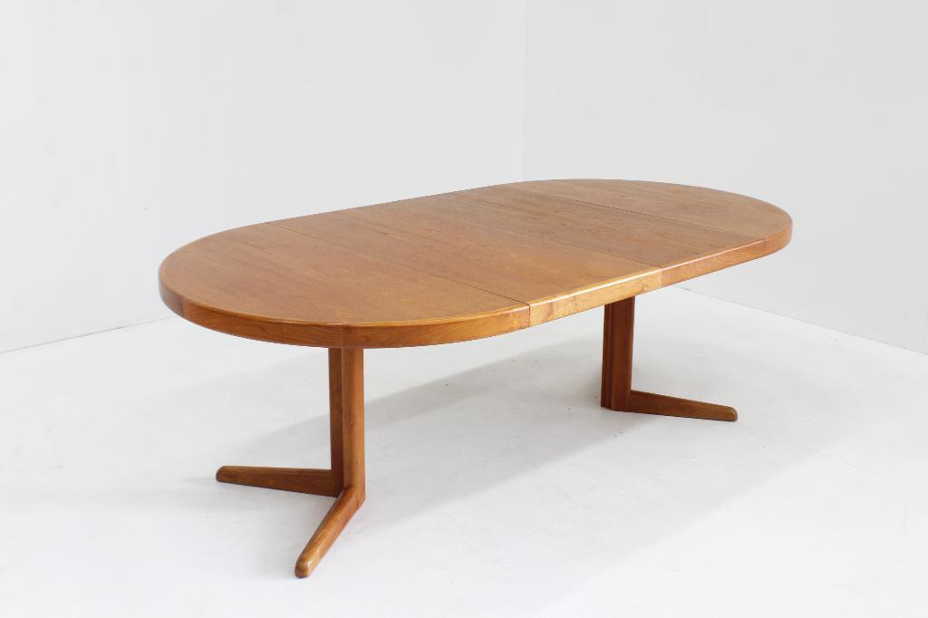 Vintage Deense ronde uitschuifbare eettafel teakhout 1960, Antiek en Kunst, Antiek | Brons en Koper, Ophalen of Verzenden