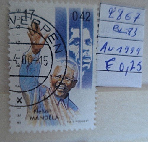 Belgique  n 2867 (O) = BL83, Oblitéré, Chefs d'Etat, Sans enveloppe, Affranchi