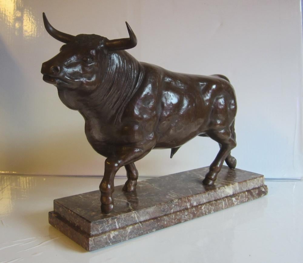 Antieke brons: stier van Fratin, Frankrijk, 19e eeuw, Antiek en Kunst, Kunst | Beelden en Houtsnijwerken, Ophalen