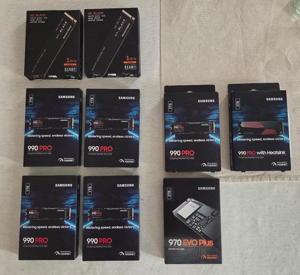 M.2 2280 NVMe SSD Samsung, Western Digital, Kioxia,..., Computers en Software, Ophalen of Verzenden, Zo goed als nieuw, SSD