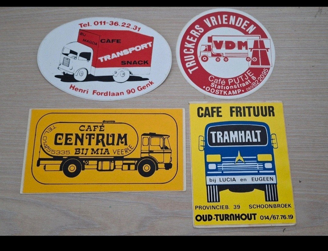 lot stickers truck café Veerle Oostkamp Oud-Turnhout Genk, Ophalen of Verzenden, Zo goed als nieuw, Bedrijf of Vereniging