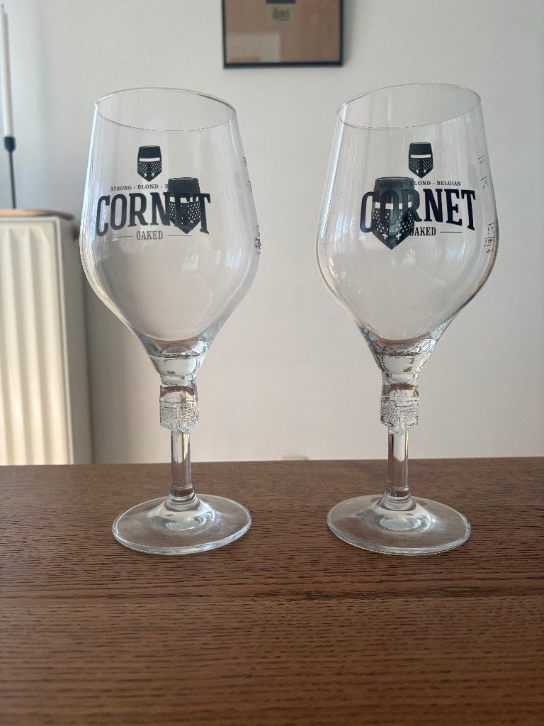 2 glazen cornet, Collections, Marques de bière, Enlèvement, Comme neuf, Verre ou Verres, Autres marques