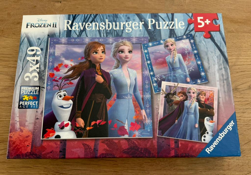 Puzzel Frozen (3x49st) + Shimmer&Shine (3x48st), Kinderen en Baby's, Ophalen, Zo goed als nieuw