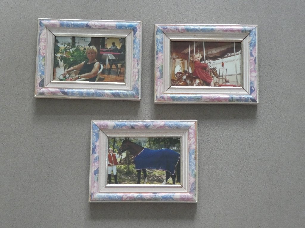 3 mooi bewerkte fotokaders, Met glas, Ophalen of Verzenden, Zo goed als nieuw, Wissellijst