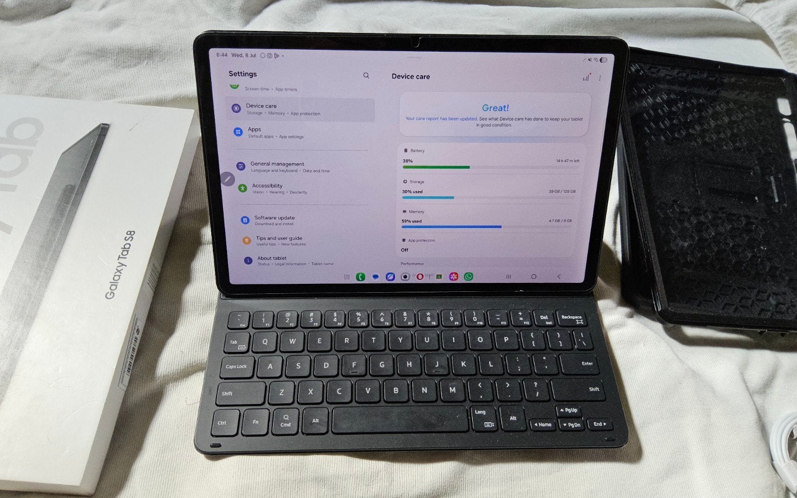 Samsung galaxy tab S8 bijna nieuw, 256gb en accessoires....., Ophalen of Verzenden, 11 inch, Uitbreidbaar geheugen