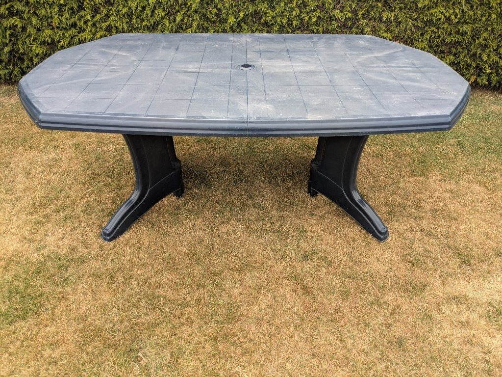 Tuintafel 1,85m / 2,55m, Tuin en Terras, Tuintafels, Ophalen, Gebruikt, Ovaal, Kunststof
