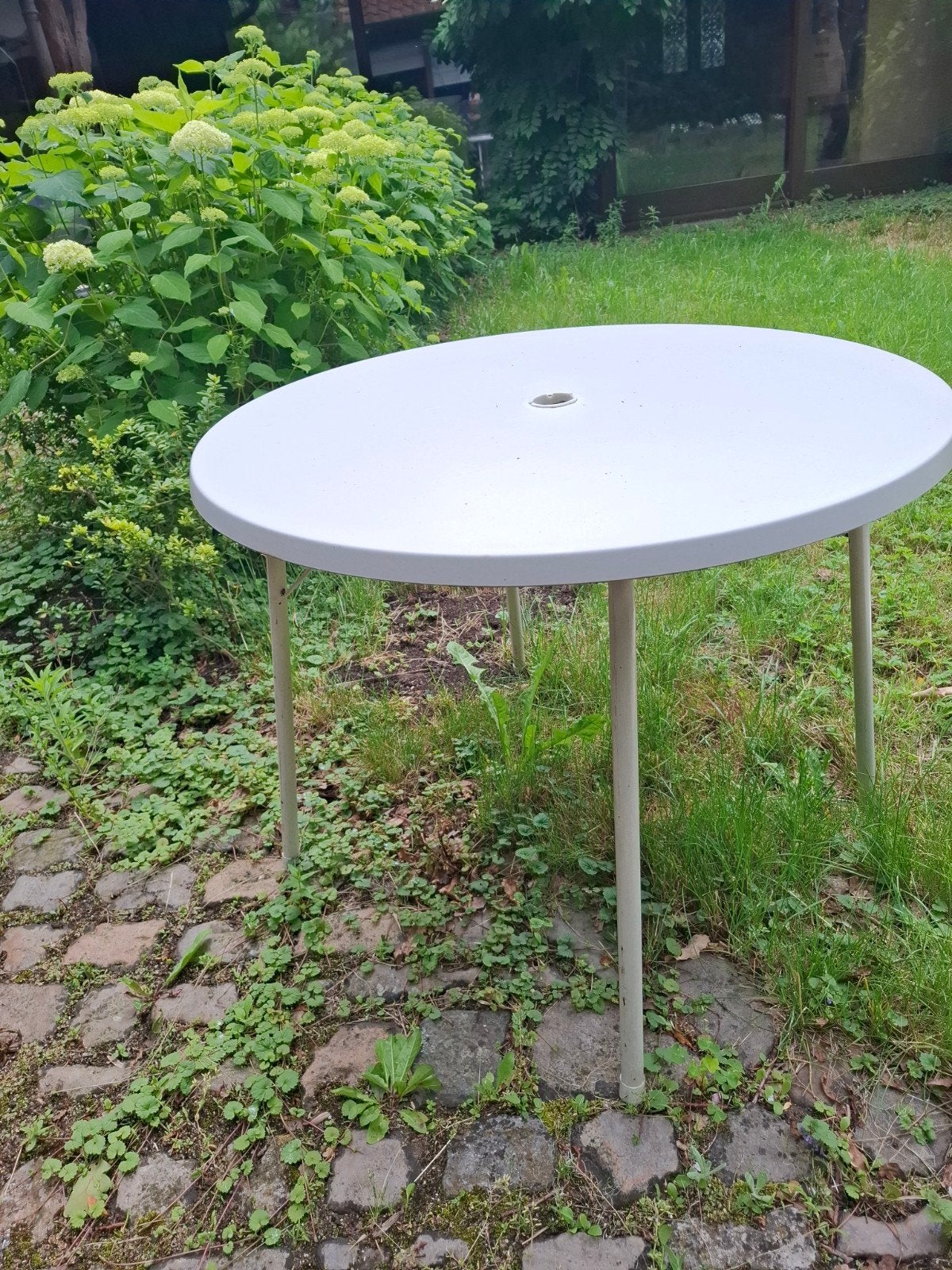 Ronde tuintafel opplooibaar, Tuin en Terras, Ophalen, Kunststof
