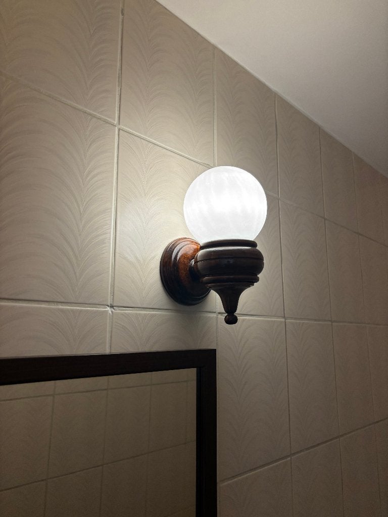 Set houten sanitaire accessoires: lamp, houders, borstel, Enlèvement, Utilisé, Autres types