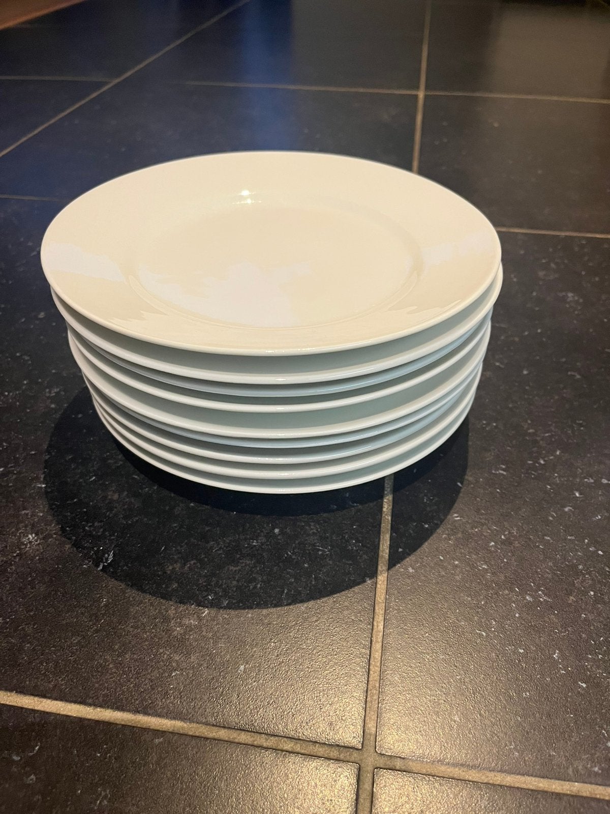 Lot van 9 witte borden, Ophalen, Zo goed als nieuw, Bord(en)
