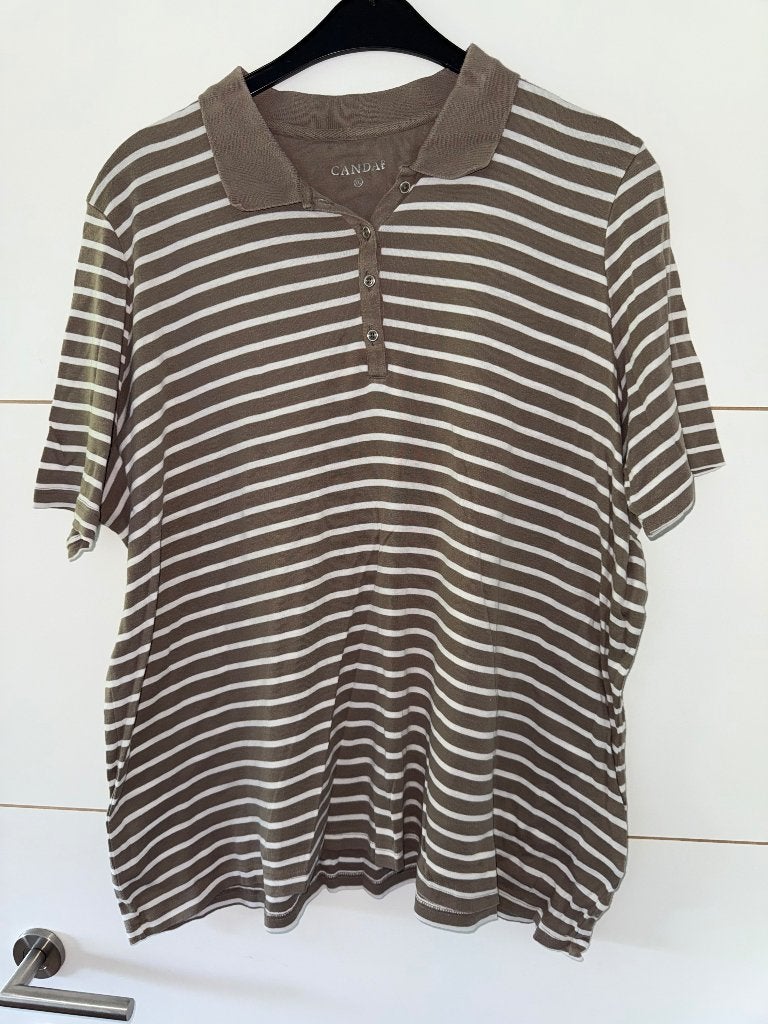 T-shirt Canda à rayures brun/blanc, Vêtements | Femmes, T-shirts, Neuf, Manches courtes, Taille 46/48 (XL) ou plus grande, Enlèvement ou Envoi
