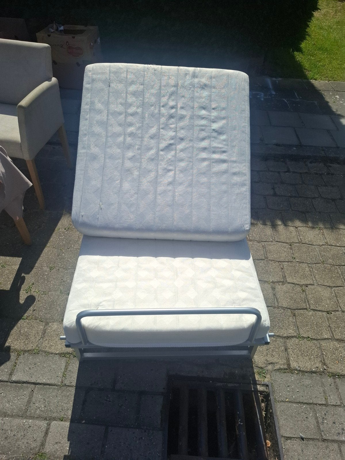Plooibed met poeffunctie in perfecte staat, Ophalen, Eenpersoons, Sleepwel, 210 cm