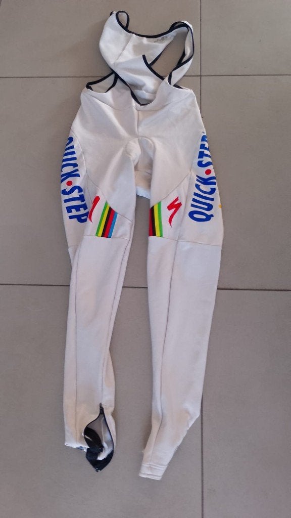 winter koersbroek  Quickstep 2006-2007 wereldkampioen maat L, Ophalen of Verzenden, L