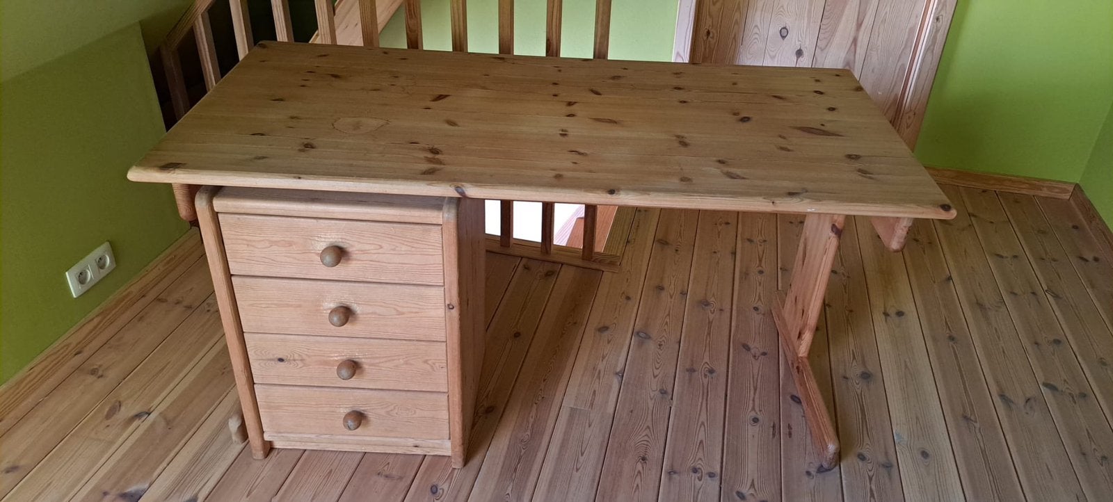 Bureautafel en ladenkast, Huis en Inrichting, Ophalen, Gebruikt, Hout, Bureau-kast combinatie