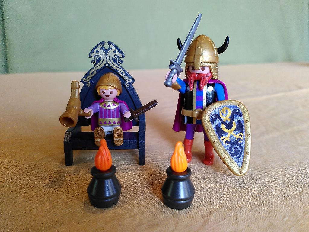 Playmobil 3154 Vikingkoning met prins en troon 1993, Ophalen of Verzenden, Zo goed als nieuw, Complete set