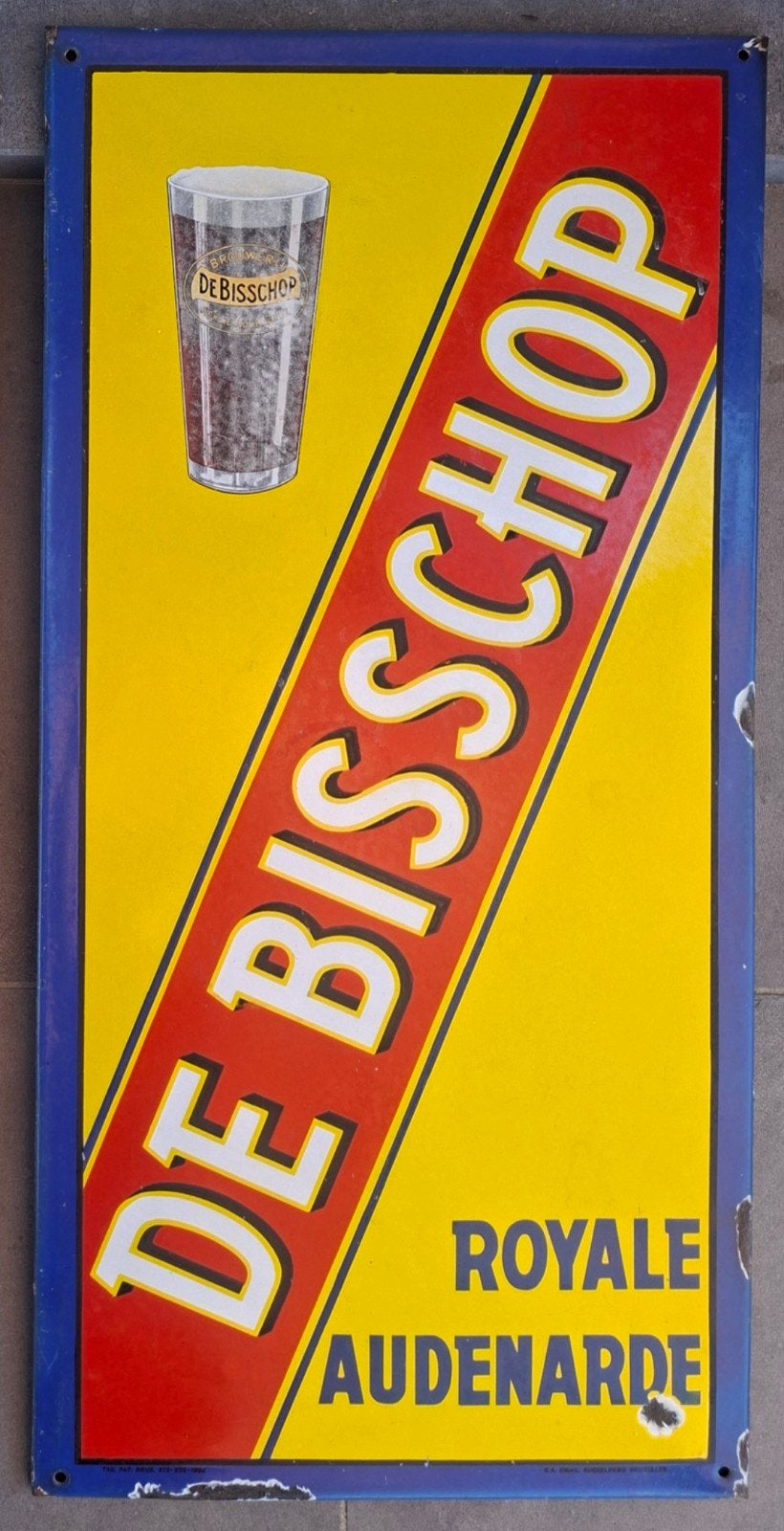Panneau d'affichage émaillé De Bisschop., Enlèvement ou Envoi, Panneau publicitaire