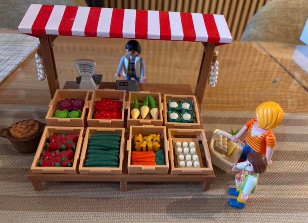 Playmobil marktkraam met accessoires, Ophalen, Zo goed als nieuw