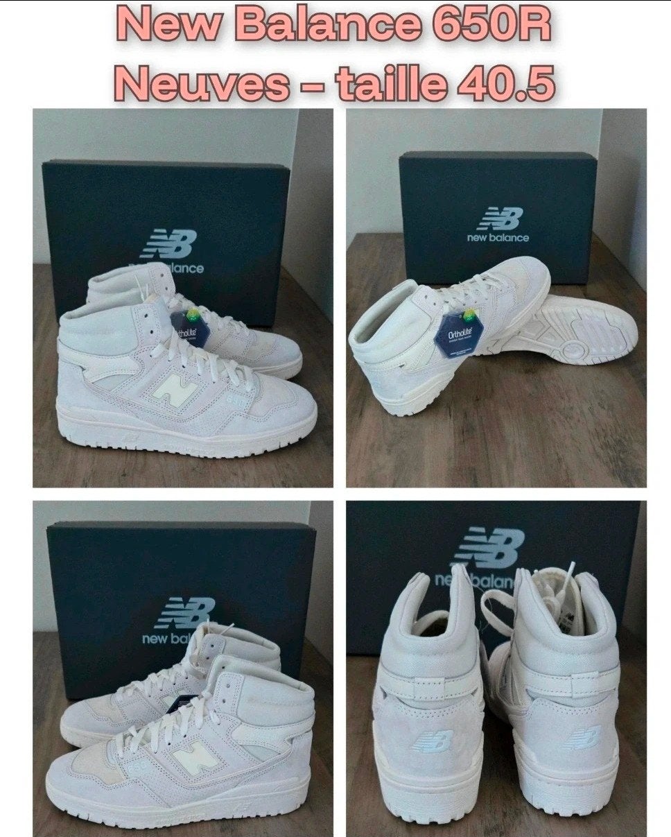 New Balance 650 High - Triple White - 40.5 (Neuf ), Enlèvement ou Envoi, Neuf, Blanc, New balance